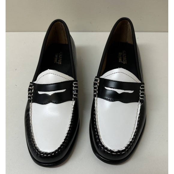 G.H. Bass & Co. Shoes - G.H. Bass Weejuns Whitney Shoes Penny Loafers Black White Leather Oxfords 9.5 M